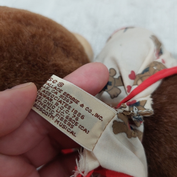 Vintage 1986 Applause Bosco Musical Bedtime Teddy Bear Plush - Picture 8 of 9